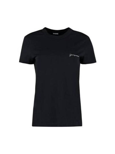 Brode Embroidered Logo Short Sleeve T-Shirt Black - JACQUEMUS - BALAAN 2