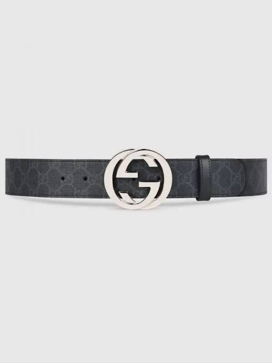 GG Supreme Interlocking G Buckle Belt Black - GUCCI - BALAAN 2