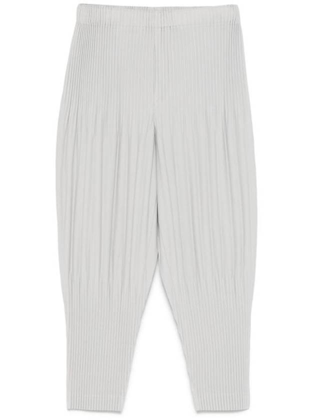 Tapered Shape Pleated Cropped Track Pants Light Grey - ISSEY MIYAKE - BALAAN 1