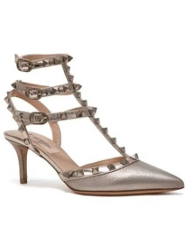 S0375 NNF S69 Rockstud Metallic Slingback Heel - VALENTINO - BALAAN 1