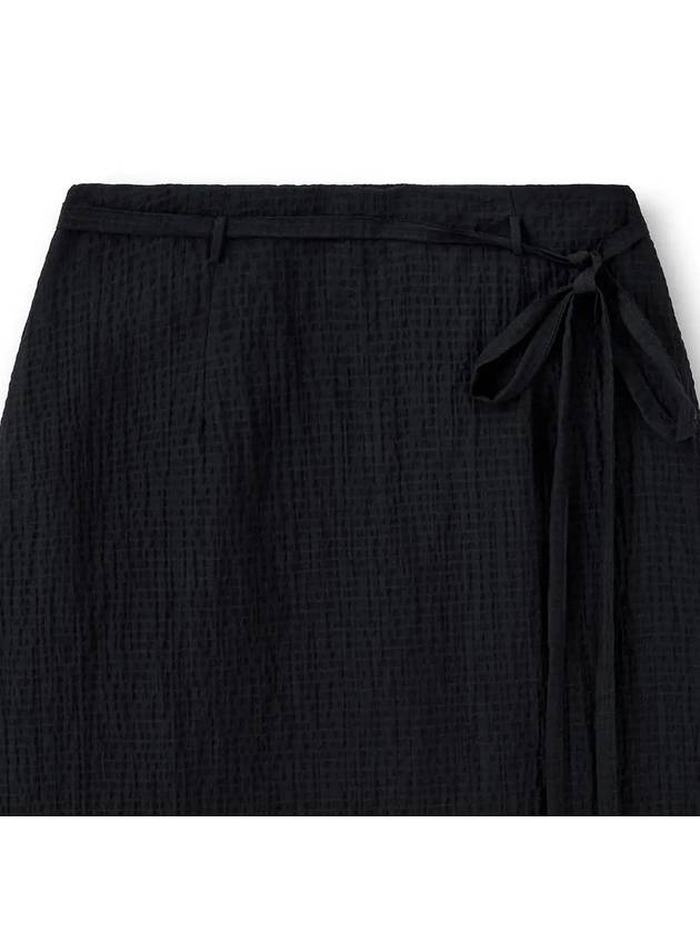 Tencel Layered Wide Skirt Pants Black - NOIRER FOR WOMEN - BALAAN 5