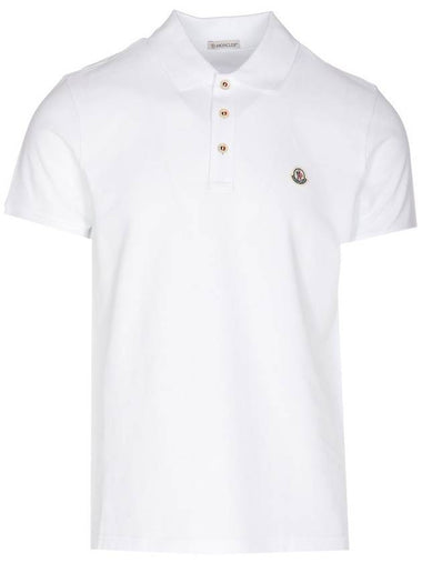 Logo Patch Polo Shirt White - MONCLER - BALAAN 1