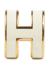 Mini Pop H Earrings Gold Gold Blanc - HERMES - BALAAN 3