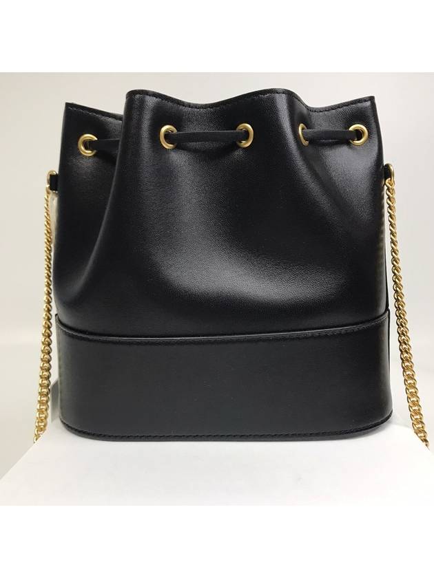 V Logo Signature Chain Napa Leather Bucket Bag Black - VALENTINO - BALAAN 6