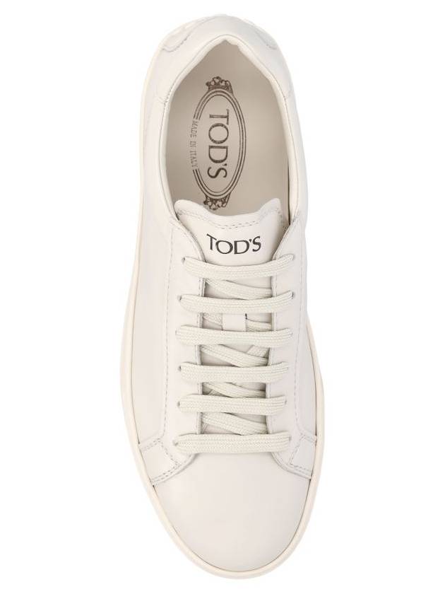 Men's Lace Up Leather Low Top Sneakers Milk White - TOD'S - BALAAN 5