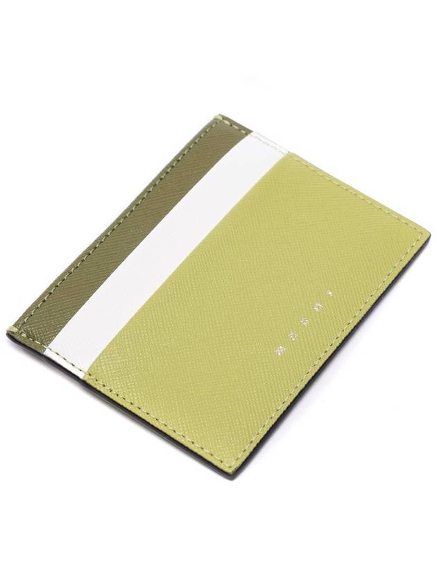 Saffiano Color Block Card Wallet Green - MARNI - BALAAN 6