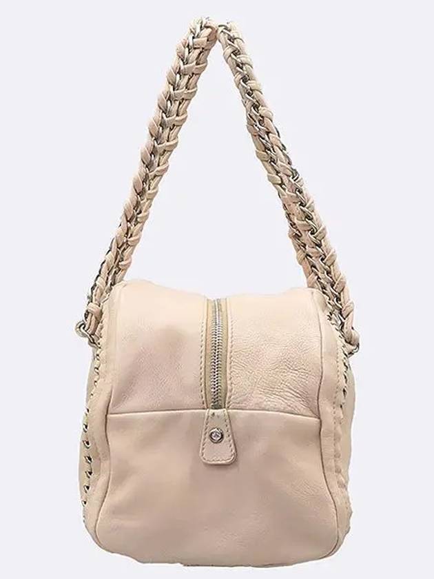 Beige Lambskin Luxury Buy Logo Chain Bowling Shoulder Bag - CHANEL - BALAAN 3