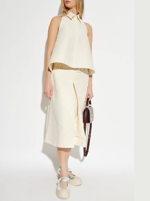 Marni Cotton Skirt With Belt, Women's, Cream - MARNI - BALAAN 2