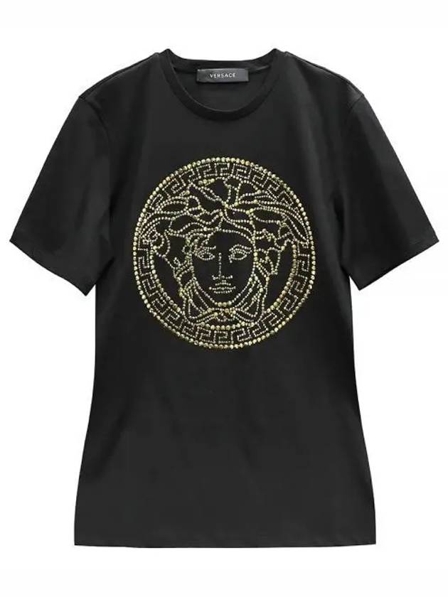 Women's Medusa Studded Short Sleeve T-Shirt Black - VERSACE - BALAAN 2