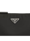 Triangle Logo Re-Nylon Saffiano Leather Shoulder Bag Black - PRADA - BALAAN 9