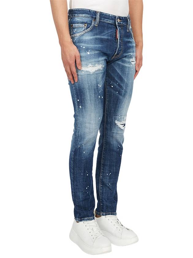 Distressed Straight Jeans Blue - DSQUARED2 - BALAAN 4