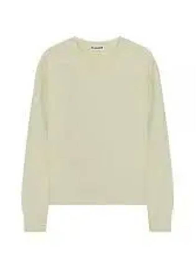 Crew Neck Merino Wool Knit Top Light Pastel Green - JIL SANDER - BALAAN 2