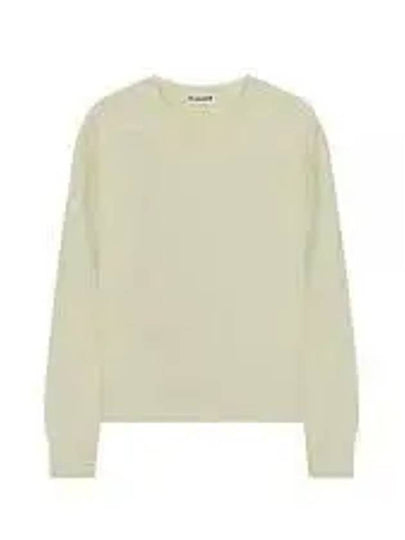 Crew Neck Merino Wool Knit Top Light Pastel Green - JIL SANDER - BALAAN 2