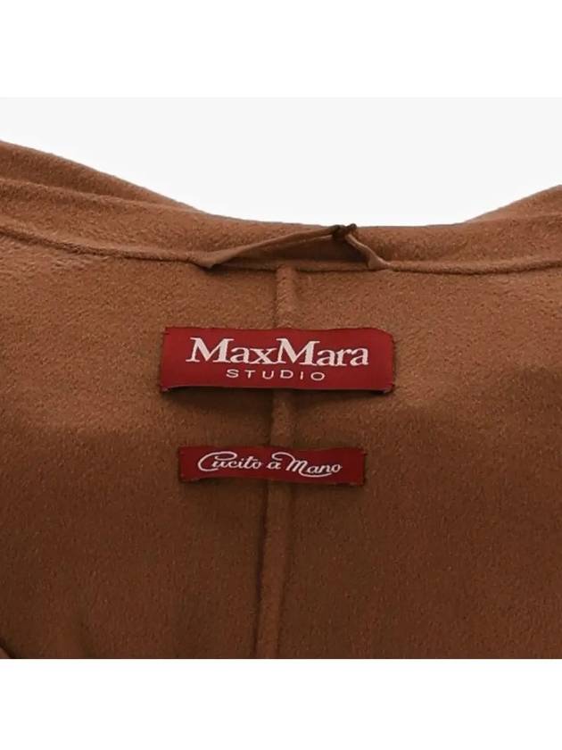 Women's Cles Belted Wool Single Coat Brown - MAX MARA - BALAAN 4