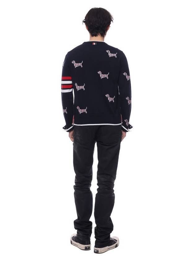 4-Bar Relaxed Hector Pullover Wool Knit Top Navy - THOM BROWNE - BALAAN 6