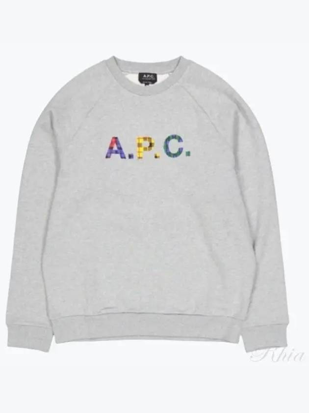 Shaun Tartan Check Logo Sweatshirt Heather Grey - A.P.C. - BALAAN 2