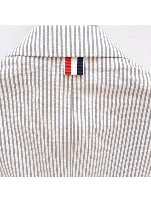 Striped Sheer Cursor Jacket Light Gray - THOM BROWNE - BALAAN.