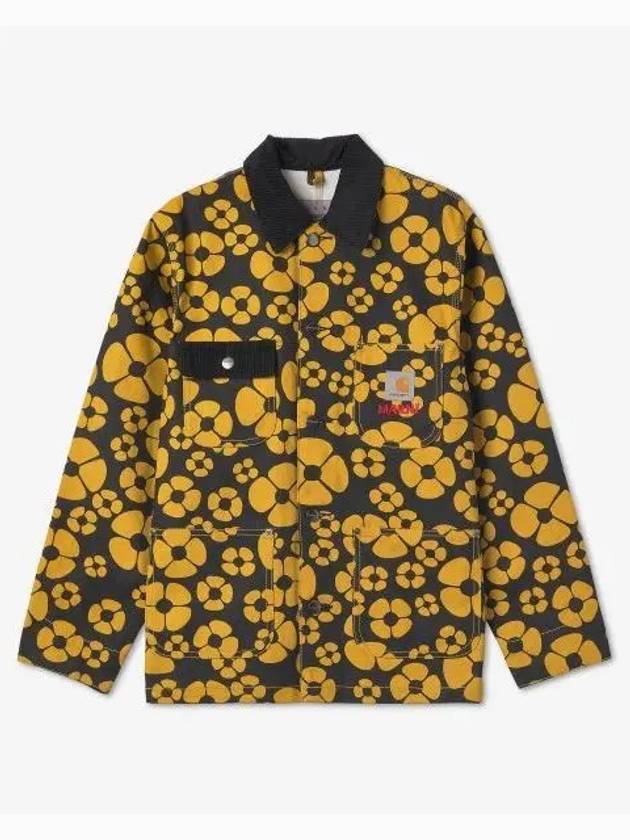 Floral Print Jacket Yellow Black - MARNI - BALAAN 2