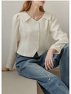 Dandelion open collar tweed blouse cream - MICANE - BALAAN 2
