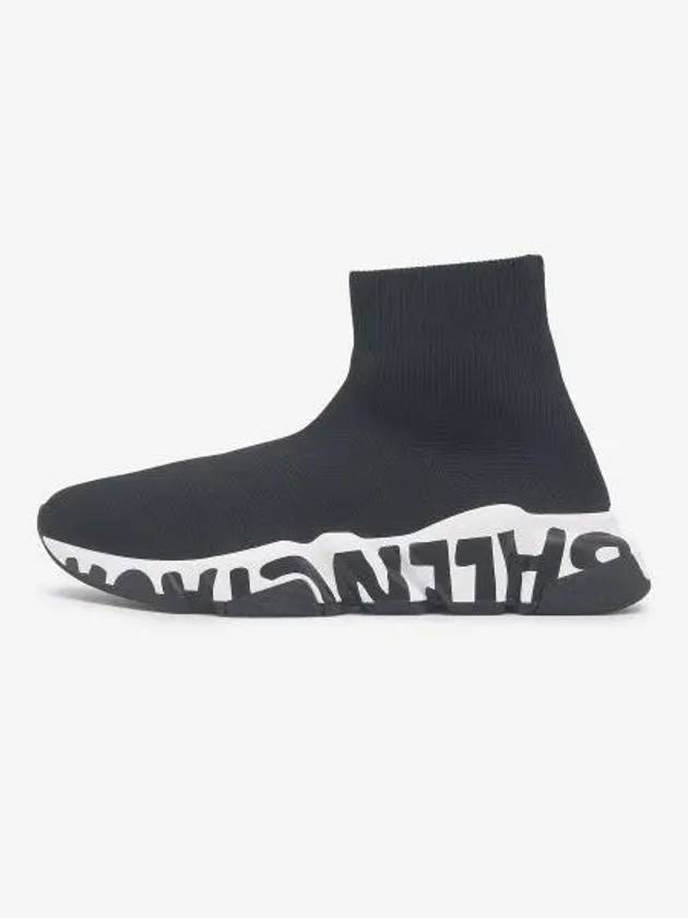 Speedrunner Graffiti Logo Sole High Top Sneakers Black - BALENCIAGA - BALAAN 2