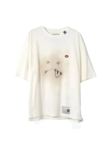 Graphic Print Crew Neck Short Sleeved T-shirt White - MAISON MIHARA YASUHIRO - BALAAN 1