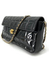 Patent chocolate bar shoulder bag gold - CHANEL - BALAAN 4