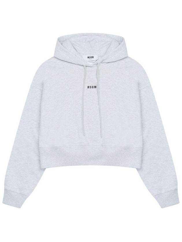 Micro Logo Crop Hoodie Grey - MSGM - BALAAN 2