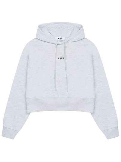 Micro Logo Crop Hoodie Grey - MSGM - BALAAN 2