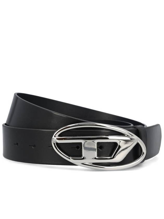 B 1DR D Logo Buckle Leather Belt Black - DIESEL - BALAAN 2