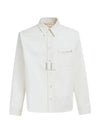 Embroidered Logo Button-up Long Sleeve Shirt White - MARNI - BALAAN 2