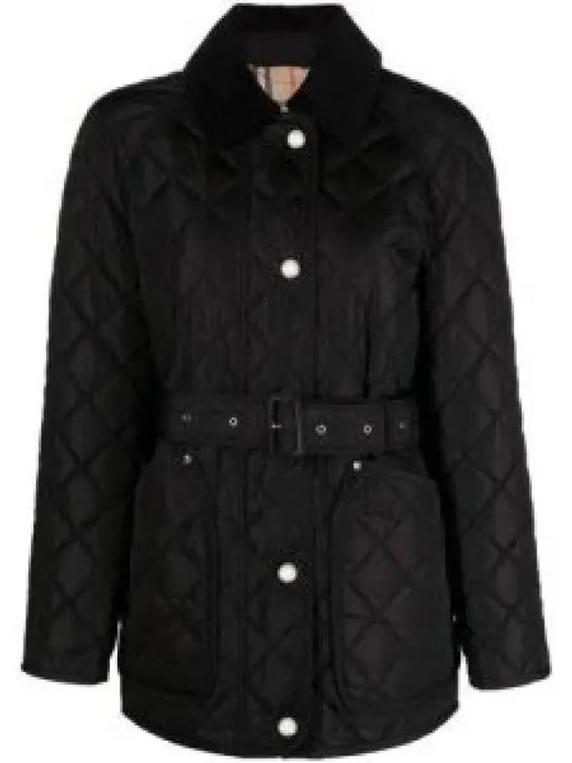 Diamond Quilted Nylon Jacket Black - BURBERRY - BALAAN 2