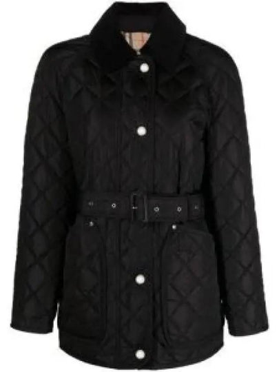 Diamond Quilted Nylon Jacket Black - BURBERRY - BALAAN 2