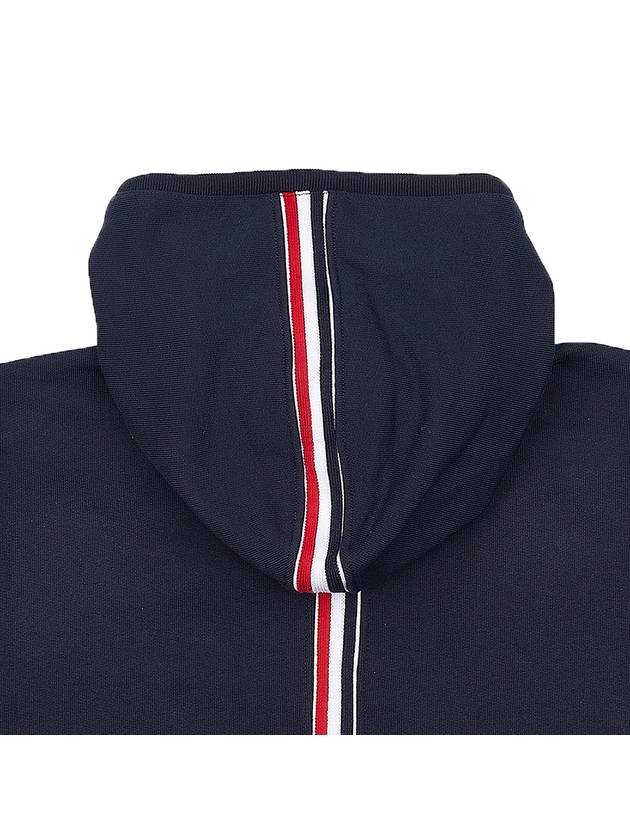 Center Back Stripe Cotton Zip Up Hoodie Navy - THOM BROWNE - BALAAN 11