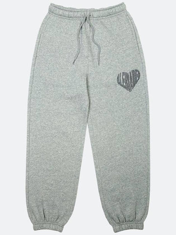 Loop heart brushed jogger pants melange gray - ALEX&AIDEN - BALAAN 1