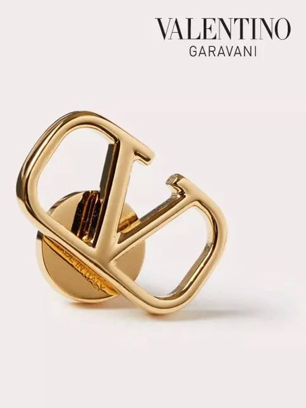 V Logo Earrings Gold - VALENTINO - BALAAN 6