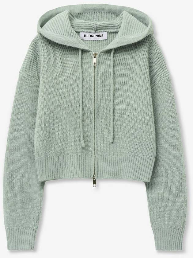 Alice rib knit hooded zipup_mint - BLONDNINE - BALAAN 1