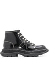 Tread Lace-Up  Worker Boots Black - ALEXANDER MCQUEEN - BALAAN 2