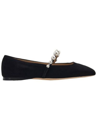 Women s Suede Flat Shoes ADE SZR BLACK WHITE - JIMMY CHOO - BALAAN 2