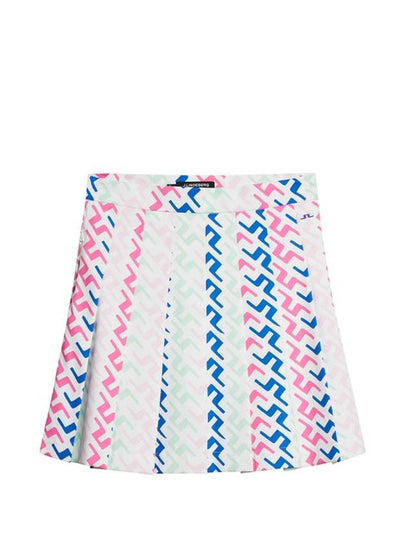 Women's Adina Print Pleated Skirt Pink Painted Bridge - J.LINDEBERG - BALAAN 2