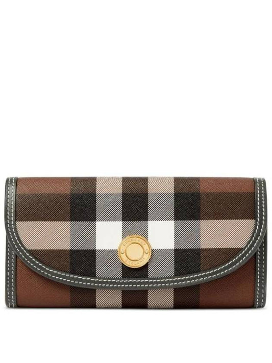 check pattern leather trim wallet - BURBERRY - BALAAN.