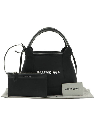 Black Cotton Canvas Cabas Navy XS 2WAY 390346 - BALENCIAGA - BALAAN 2