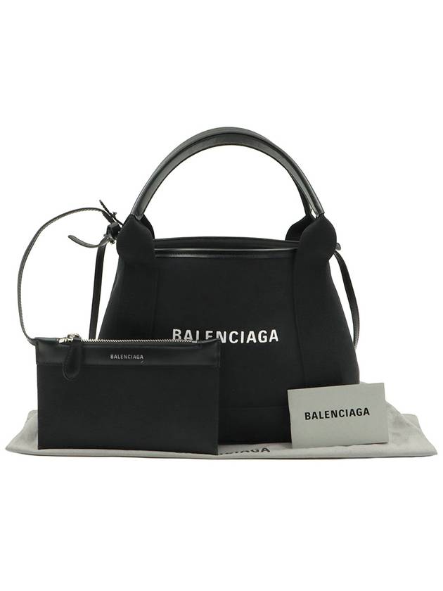 Black Cotton Canvas Cabas Navy XS 2WAY - BALENCIAGA - BALAAN 2