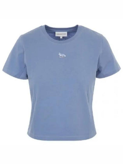 Baby Fox Patch Baby Short Sleeve T-Shirt Blue - MAISON KITSUNE - BALAAN 2