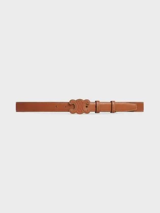 Triomphe Medium Leather Belt Tan - CELINE - BALAAN 2