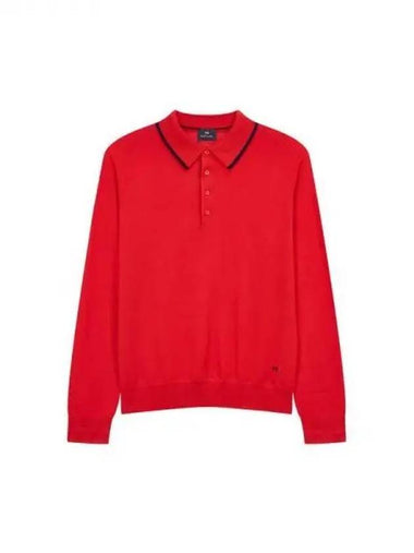 PS color combination line wool polo knit red 270077 - PAUL SMITH - BALAAN 1