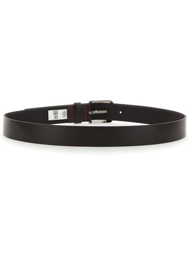 Metal Buckle Leather Belt Black - HUGO BOSS - BALAAN 4