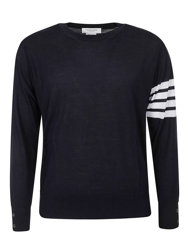 4 Bar Stripe Classic Wool Knit Top Navy - THOM BROWNE - BALAAN 1