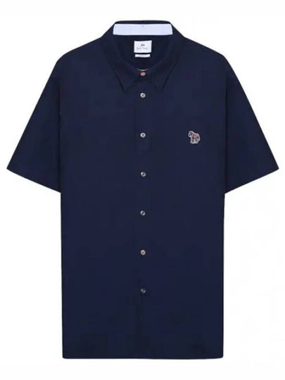 Zebra Patch Casual Fit Short Sleeve Shirt Ink Blue - PAUL SMITH - BALAAN 2