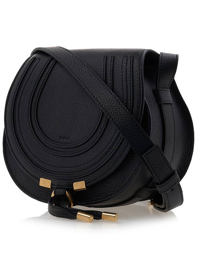 Marcie Saddle Small Grained Leather Cross Bag Black - CHLOE - BALAAN 3