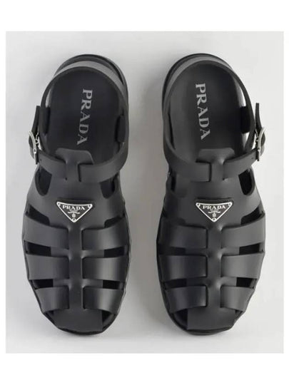 Triangle Logo Fisherman Rubber Sandals Black - PRADA - BALAAN 2